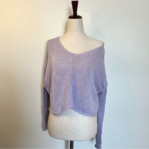 Pacsun purple lavender v neck cropped sweater Size XS